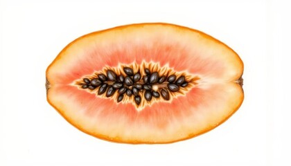 Closeup of a juicy melon half, burst of refreshing color and texture