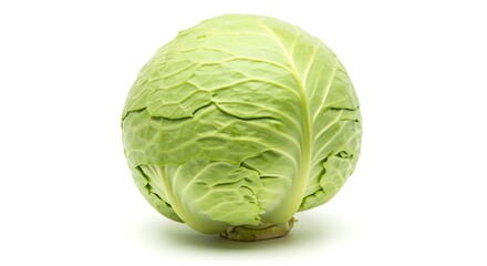 Fototapeta premium Fresh Green Cabbage on White Background