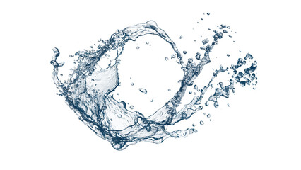 抽象的な青い波と水しぶきが渦巻く3dイラスト