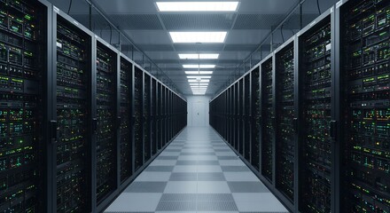 Server Room with Servers and Door