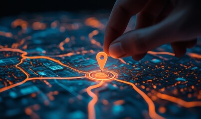 Detailed map with two vibrant pins marking start and destination points for GPS navigation and route planning concept
