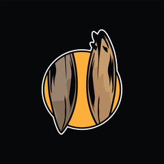 Surf Board Logo design.surfing beach logo vintage vector illustration template icon design.