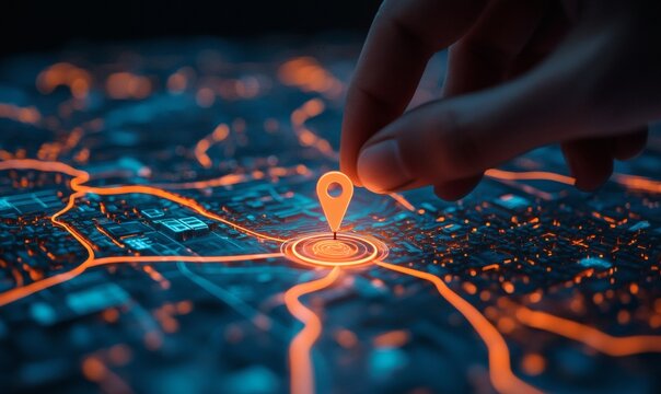 Detailed map with two vibrant pins marking start and destination points for GPS navigation and route planning concept
