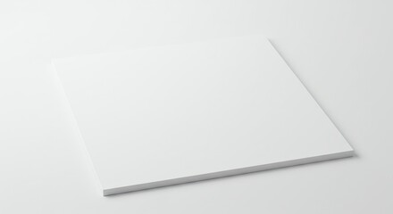 White Square Paper Sheet on White Background