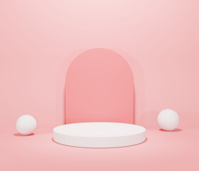 3d podium on pink background