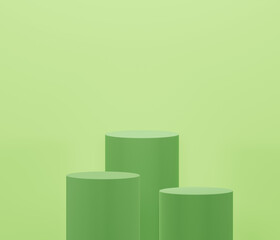  3D green cylinder podium