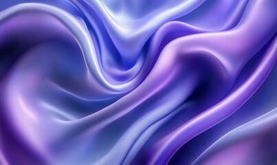 Fototapeta premium Fluid silk drapes in a gradient of purple and blue