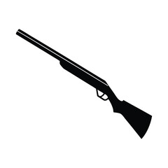 Black and White Vector Illustration of a Shotgun