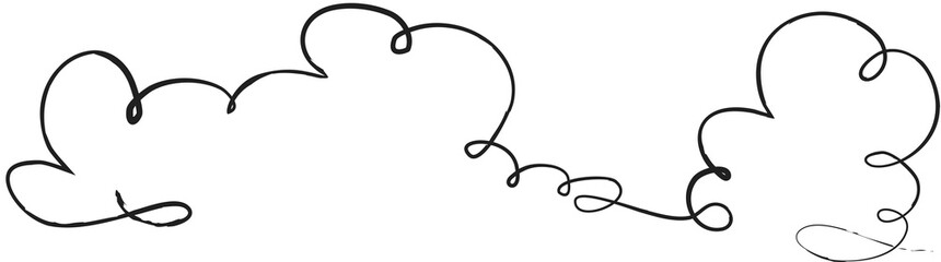 Cloud brush strokes, chalk, ink, pen