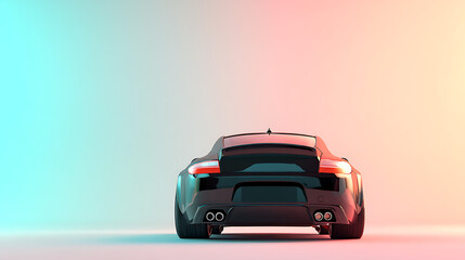 Sleek sports car positioned against a gradient backdrop, showcasing modern design and aesthetics
