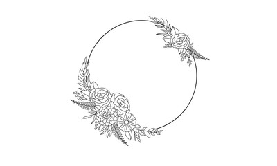 Hand Drawn Flower Frame