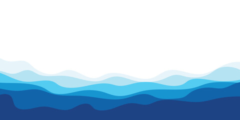 Sea waves layered vector background illustration and sea beach vector illustration.
