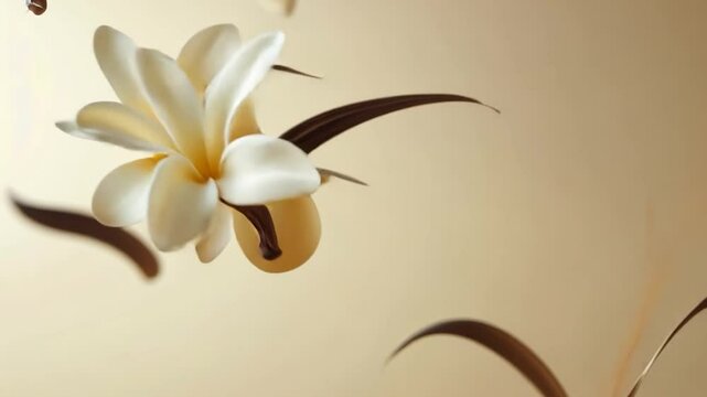 Floating Plumeria Flowers with Vanilla Pods