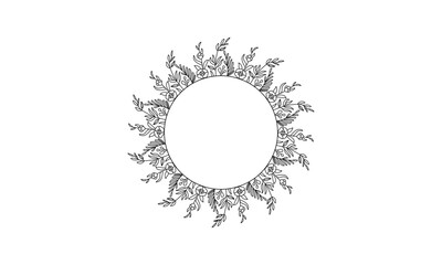 Wildflower Circle Frame Vector