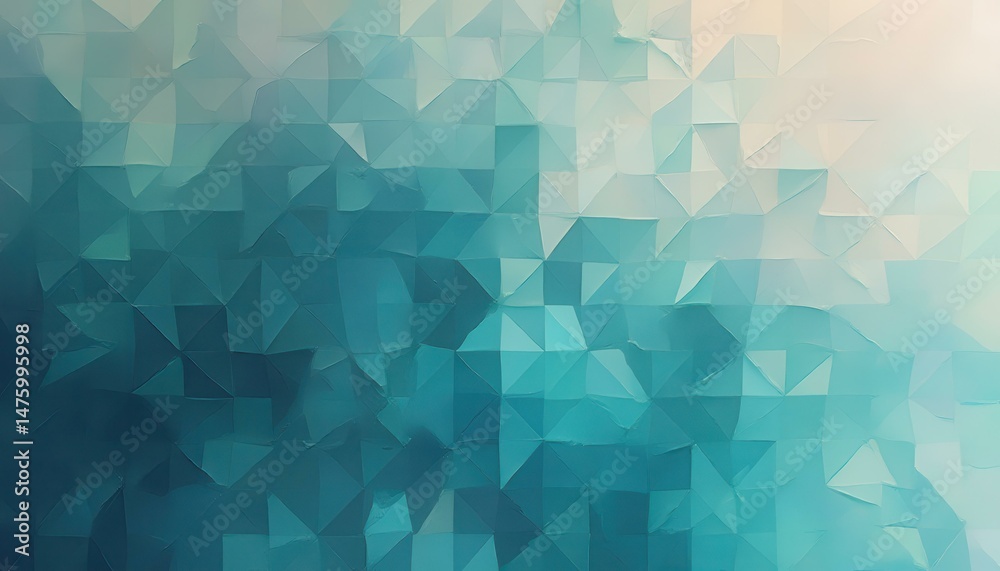 Aufkleber vibrant blue geometric abstraction: dynamic triangular facets in a contemporary design