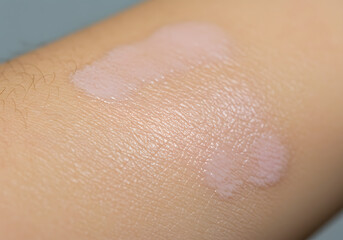 Fototapeta premium Cosmetic product application on skin