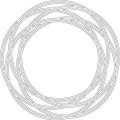 Circle overlapping icon with geometry pattern