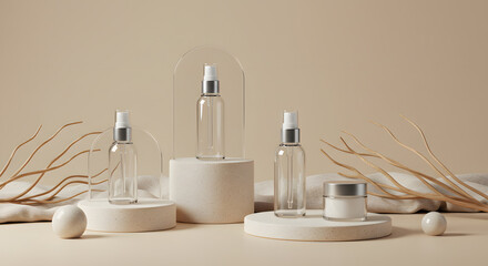 Nature-Inspired Skincare Product Display