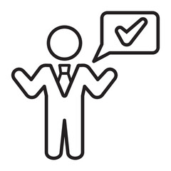 Businessman telling success target icon. Target achievement icon. Icon symbol goal, target, aim, accomplishment . Vector illustration