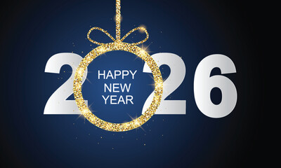 2026 Happy New Year Background Design. Greeting Card, Banner, Poster. Vector Illustration.