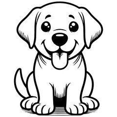 Cute Labrador Retriever Dog Illustration.