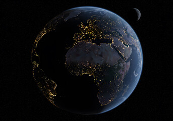 Naklejka premium Earths nighttime lights view from space