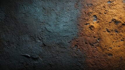 Textured Wall: Moody Blues and Earthy Ochre Abstract