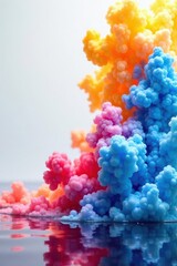 Fototapeta premium Abstract Colorful Bubble Cloud Formation in Water Reflection