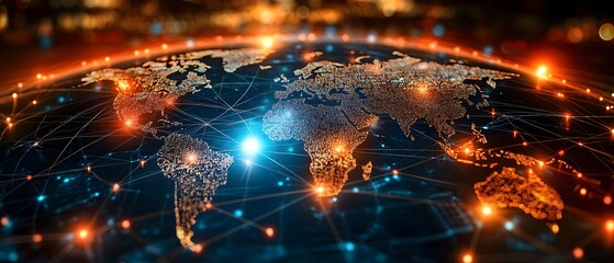 Digital illustration of world map