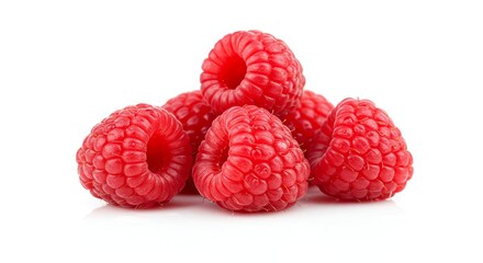 Raspberry Bunch Isolated on White Background