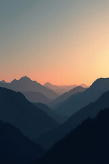 Fototapeta premium sunset in the mountains