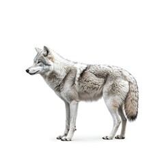 Obraz premium Gray Wolf Profile, Isolated on White Background