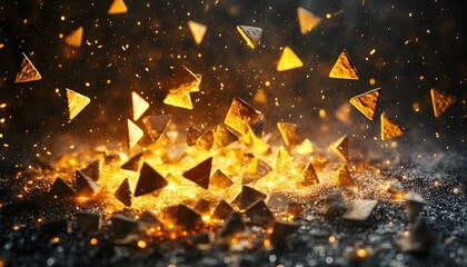 Chips flying in the air