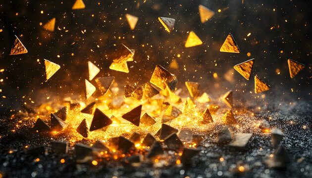 Chips flying in the air