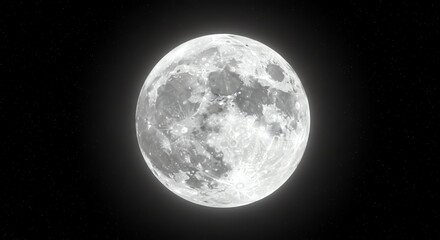 Fototapeta premium Full Moon on Black Sky