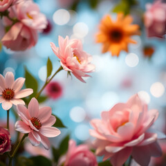 Obraz premium An enchanting floral backdrop is enhanced by mesmerizing bokeh