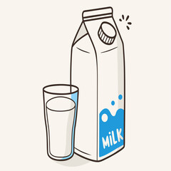 Milk Vector Illustration – Line Art Silhouette Icon for Dairy, Logo, and Clipart Use