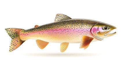 Fototapeta premium Detailed illustration of a vibrant rainbow trout.