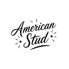 American Stud. 4th July Vector Design Isolated on White Background