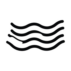Obraz premium Waves line art vector icon. Black and white waves illustration.