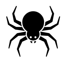 Black spider, insect, arachnid, fear, Halloween theme, danger, nature, commonly used in horror, educational materials, apps, seasonal decorations.
