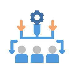 Organizational structure flat vector graphic depicting management and hierarchy