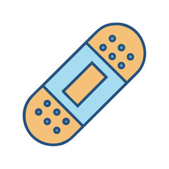 Illustration of adhesive bandage on black background for healthcare