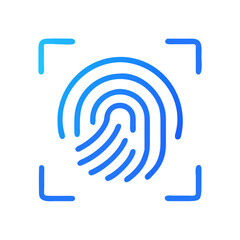 Fingerprint security scan symbol on dark background