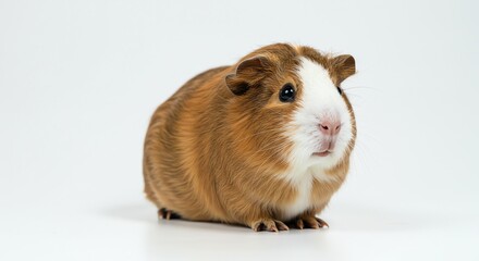 Fototapeta premium Guinea Pig Portrait on White Background