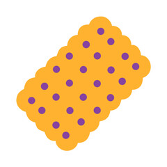 Polka dot orange cookie on a black background flat