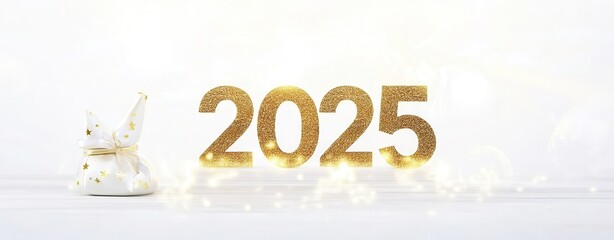 Festive New Year Background with Gift