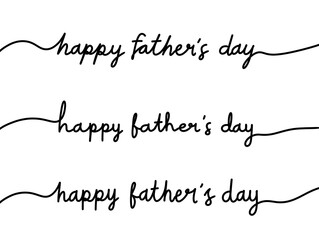 Fototapeta premium Handwritten Fathers Day Typography. Minimalist Holiday Handwriting Design. Father Day Continuous Line Lettering. Modern Calligraphy Holiday Message.