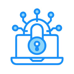 Cybersecurity protection of computer laptop information with connected lock