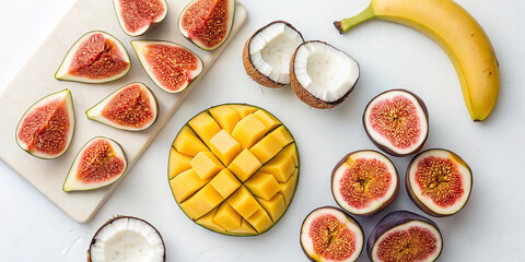 A tasty and healthy fresh fruit salad is a delicious sweet snack or light meal on a white plate